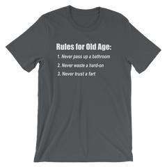 The Bucket List Old Age Quote T-shirt -- Grey