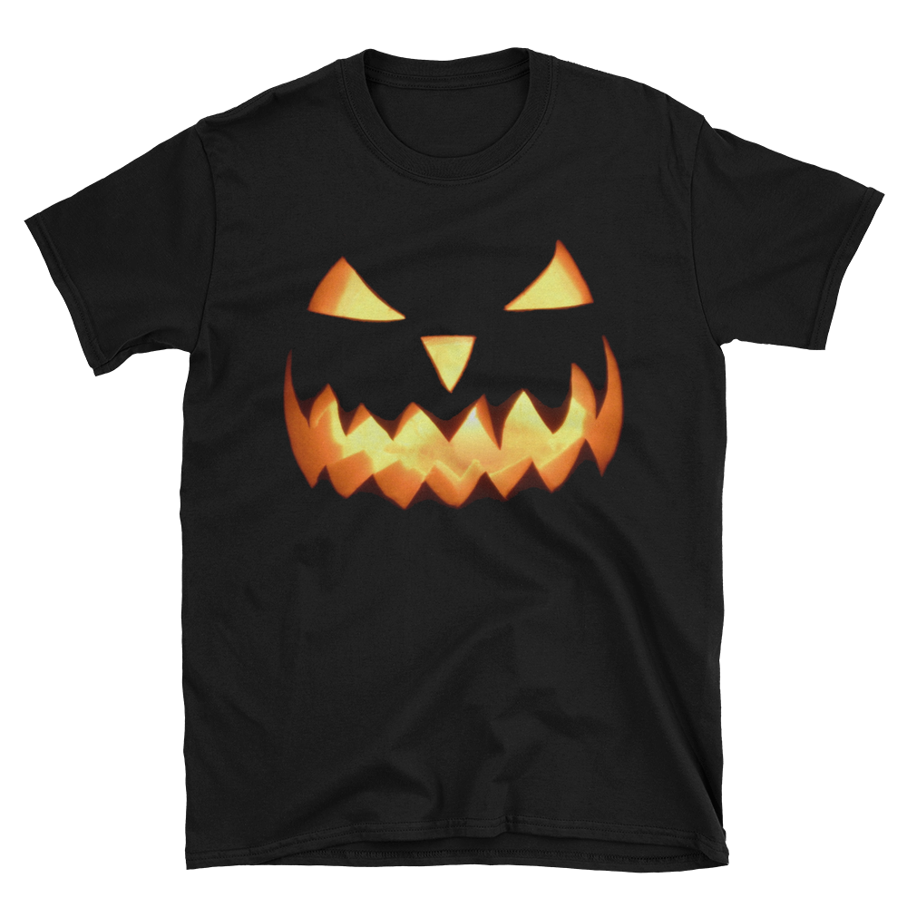 Scary Jack-O-Lantern Halloween T-shirt -- Black