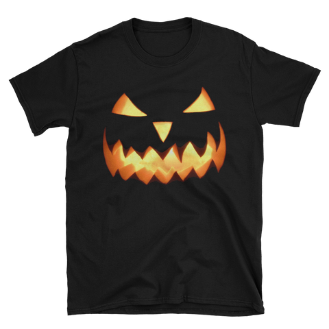 Scary Jack-O-Lantern Halloween T-shirt -- Black