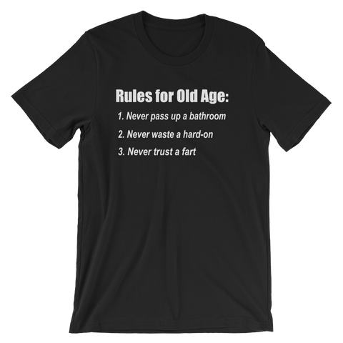 The Bucket List Old Age Quote T-shirt -- Black