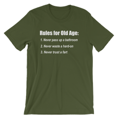 The Bucket List Old Age Quote T-shirt -- Olive